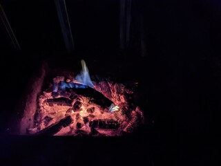 fire burning in a fireplace