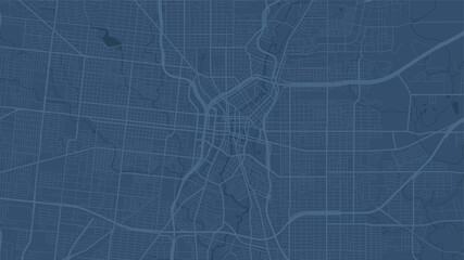 Blue San Antonio city area vector background map, streets and water cartography illustration.