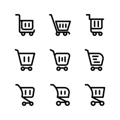 Set of shopping cart icons Design Template. Illustration vector graphic. simple flat icon isolated on white background.  Perfect for your web site design, logo, app, UI