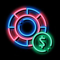 Poker Betting And Gambling neon light sign vector. Glowing bright icon sign. transparent symbol illustration