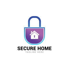 Home security logo design, home protector logo vector template.