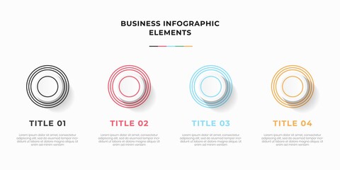 Presentation business infographic template with 4 options or steps. Modern infographic design template. Creative concept of five stages of business project