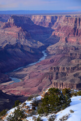 overlooking the expansive south rim of the grand canyon from desert view,  in arizona