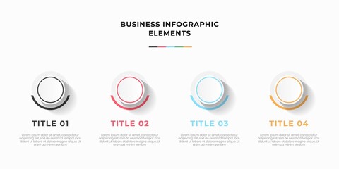 Presentation business infographic template with 4 options or steps. Modern infographic design template. Creative concept of five stages of business project