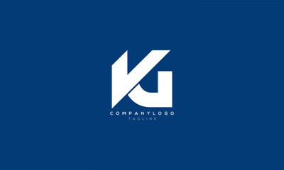 KG GK K AND G Abstract initial monogram letter alphabet logo design