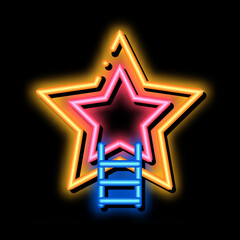 Obraz premium Star Sign Human Talent neon light sign vector. Glowing bright icon sign. transparent symbol illustration
