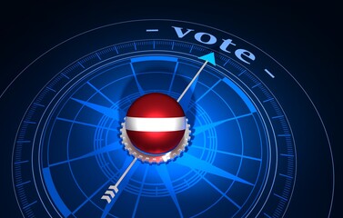 Abstract vintage navigation equipment. Motivation to voting. 3D illustration