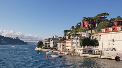 Fototapeta na wymiar Istanbul Bosphorus seaside town landscape