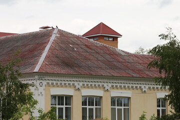 The building with large windows