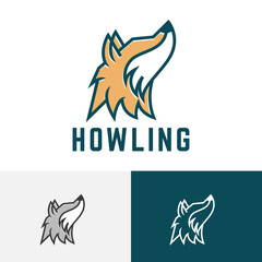 Howling Wolf Head Wild Animal Nature Wildlife Logo