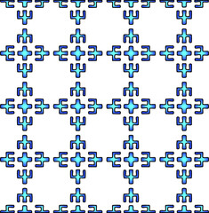 Geometric vector pattern with azure and blue gradient. simple ornament for wallpapers and backgrounds.