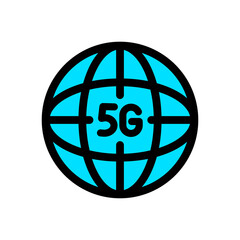 5g color vector icon in simple style
