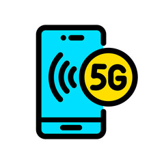 5g color vector icon in simple style