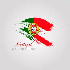 Fotobehang Portugal Day. Portugal flag brush design © MarufArt24