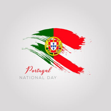 Portugal Day. Portugal flag brush design