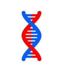 DNA strand sign. Deoxyribonucleic Acid Molecule. Genetic chromosome spiral
