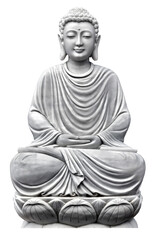 Buddha sculpture Lotus Pose sitting in meditation - obrazy, fototapety, plakaty