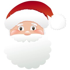 Head of Santa Claus. Close-up. Vector. Cartoon style. Flat