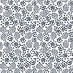 Vector hand drawn dots papaya seeds white and dark blue seamless pattern print background. Perfect for textile, book covers, wallpapers, design, graphic art, printing, hobby, invitation, scrapbooking.