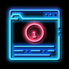 Information Folder neon light sign vector. Glowing bright icon Information Folder sign. transparent symbol illustration