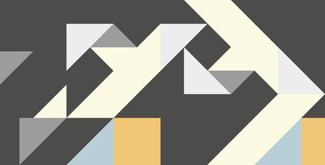 Geometric shapes on gray background. Abstract