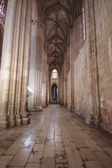 Abbey from Medieval Monastery. Batalha Monastery, Portugal. Medieval gothic landmark in Portugal. UNESCO World Heritage Site.