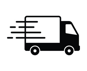 Shipping fast delivery truck icon symbol, Pictogram flat design for apps and websites, Isolated on white background, Vector illustration