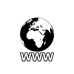 Internet www icon isolated on white background