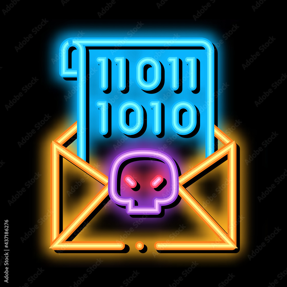 Poster binary code neon light sign vector. glowing bright icon binary code sign. transparent symbol illustr