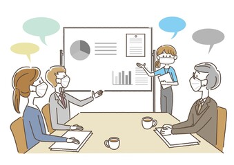 社内会議_マスクあり