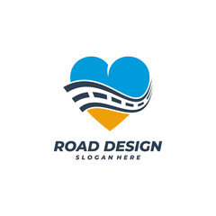 Love Road logo vector template, Creative Road logo design concepts