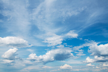 Blue sky background with white clouds