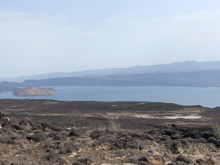 volcanic landscape in island