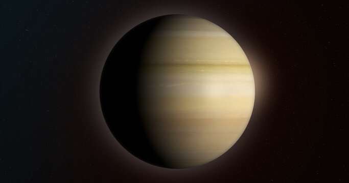 Saturn planet rotating in the outer space