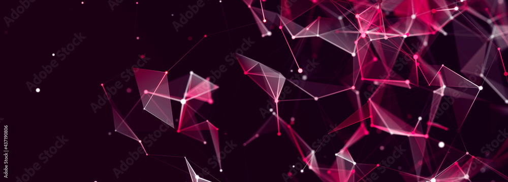 Aufkleber Digital technology background. Network connection dots and lines. Futuristic background for presentation design. 3d