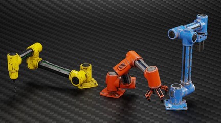 Fototapeta premium Realistic 3D Render of Robotic Arms