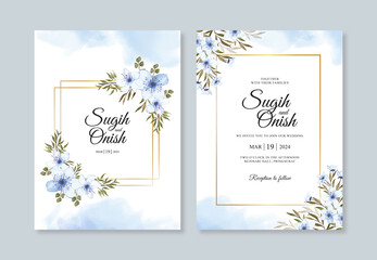 Beautiful watercolor floral for wedding card template