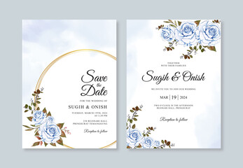 Beautiful wedding card floral template