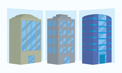 Naklejka premium city buildings set