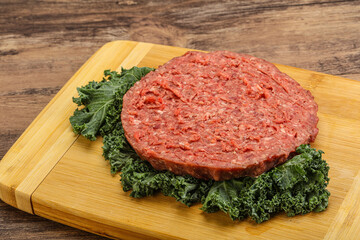 Raw beef burger cutlet for burger