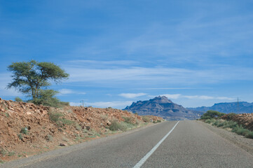 road trip through magnificent Atlas mountains landscape graphic layers of rock form seductive curves
