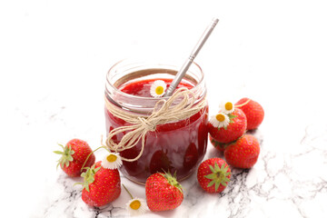 homemade strawberry jam in jar