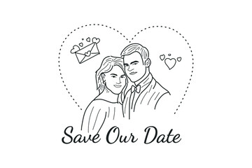 smile face Wedding Couple romantic posture line 