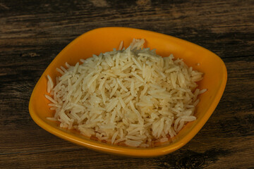Steamed basmati rice in the bowl