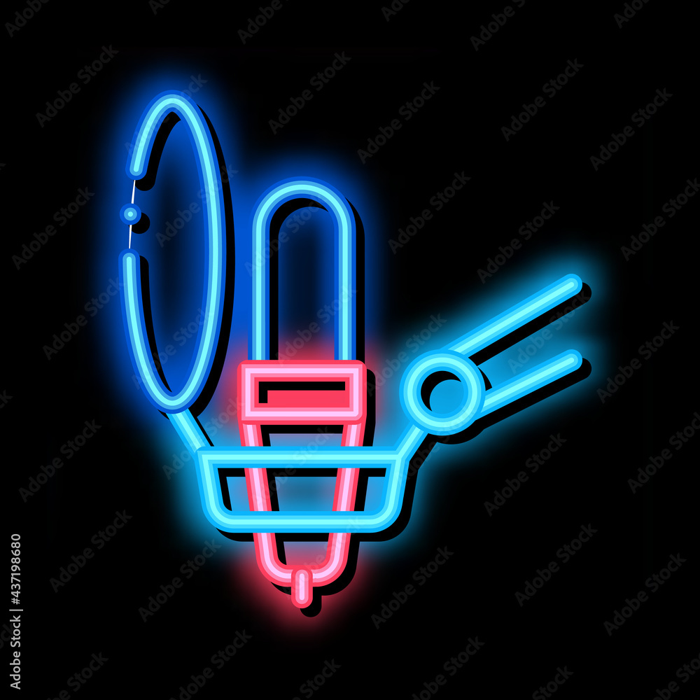 Aufkleber microphone host device neon light sign vector. glowing bright icon microphone host device sign. tran