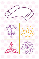 yoga symbols set