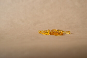 Soft gelatin capsules, oval, fish oil, vitamins