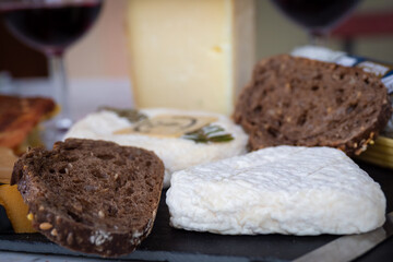 Assortment of cheeses in the south of france