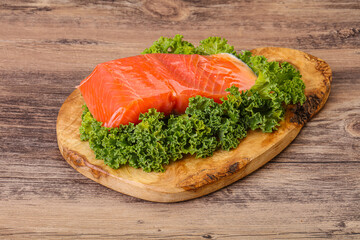 Salmon fillet slice for cooking