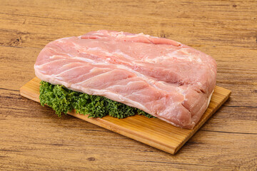 Raw pork loin for cooking